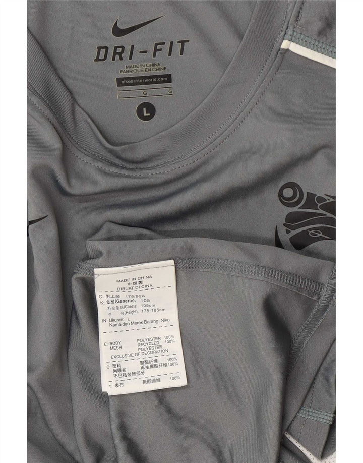 Nike Dri Fit majica kratkih rukava velika siva poliesterska boja