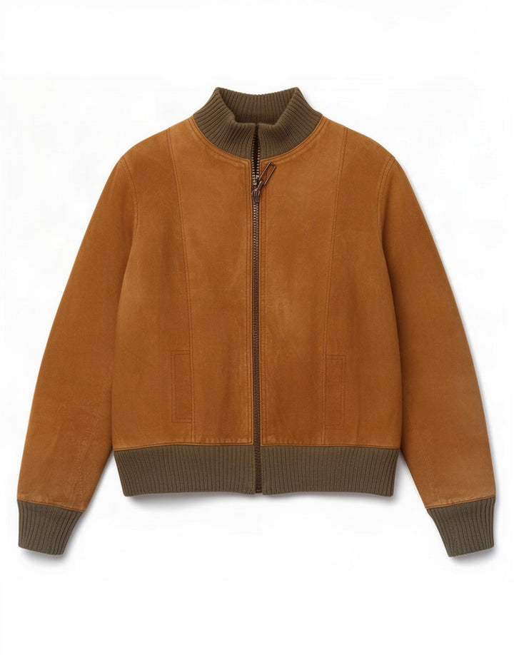 Vintage muška bomber jakna od brušene kože UK 34 XS smeđa