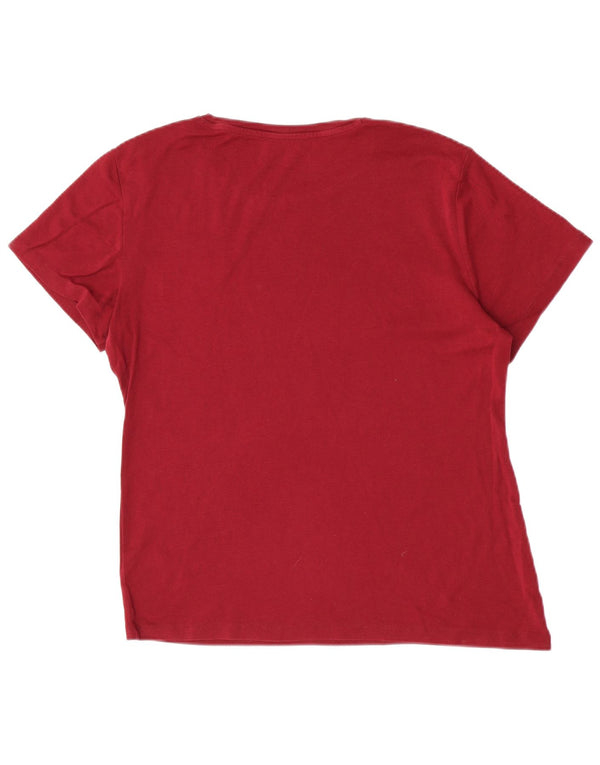 Tommy Hilfiger Ženska majica kratkih rukava UK 20 2XL Bordo pamuk