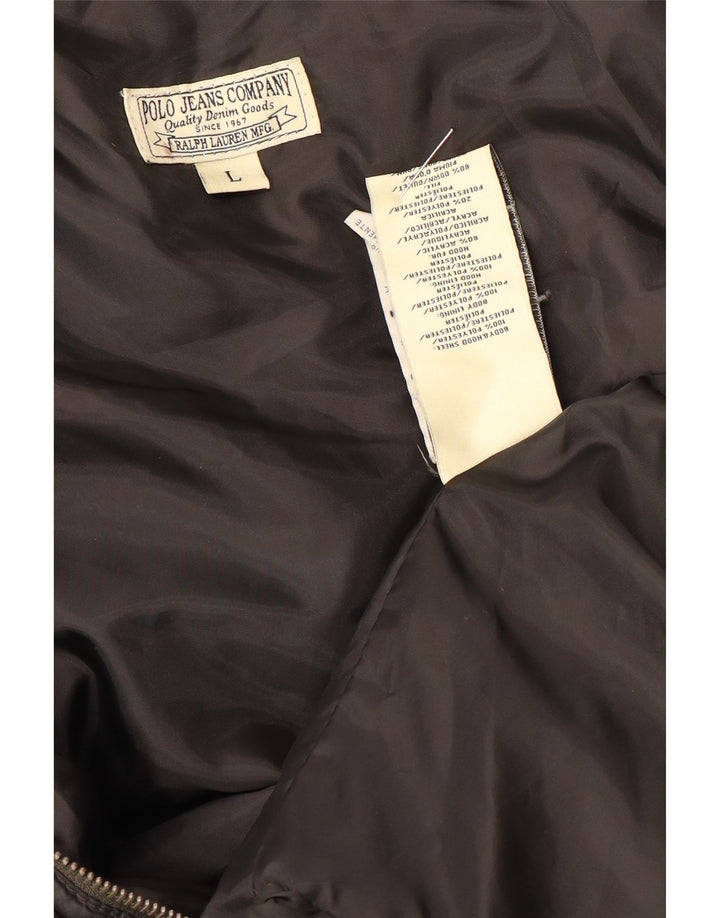 RALPH LAUREN Ženska podstavljena jakna UK 14 Veliki crni poliester