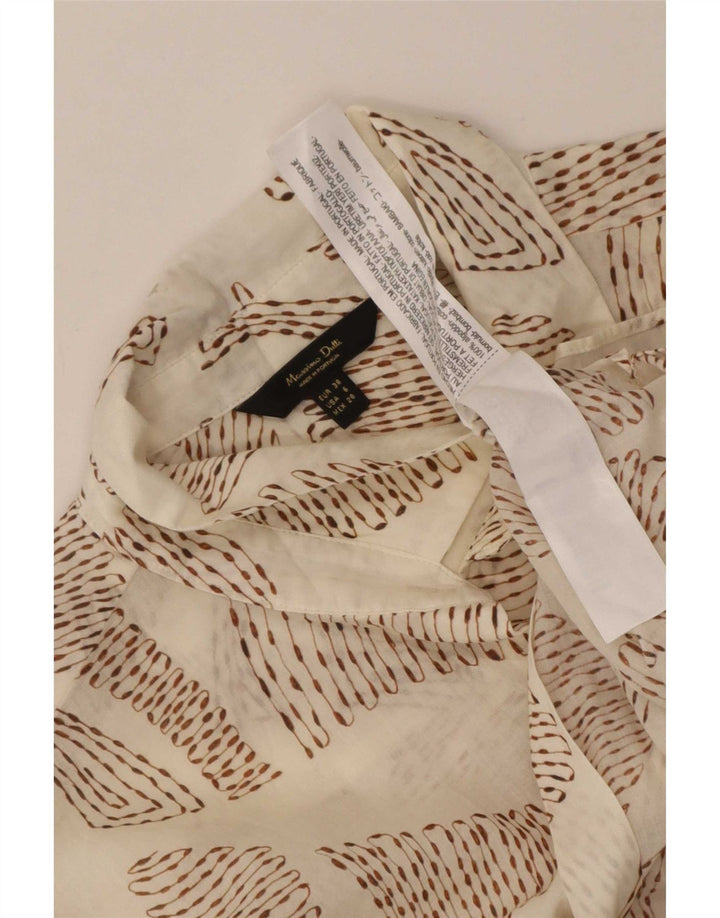 Ženska košulja s apstraktnim uzorkom Massimo Dutti EU 38 Mala bijela pamučna