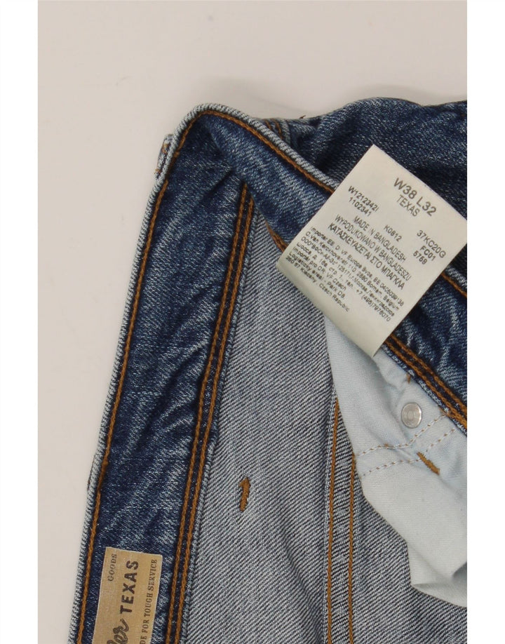 Wrangler muške teksaške ravne traperice W38 L27 plavi pamuk