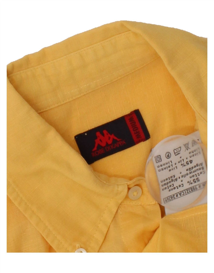 KAPPA Mens Short Sleeve Shirt Medium Yellow Cotton Vintage Kappa and Second-Hand Kappa from Messina Hembry 