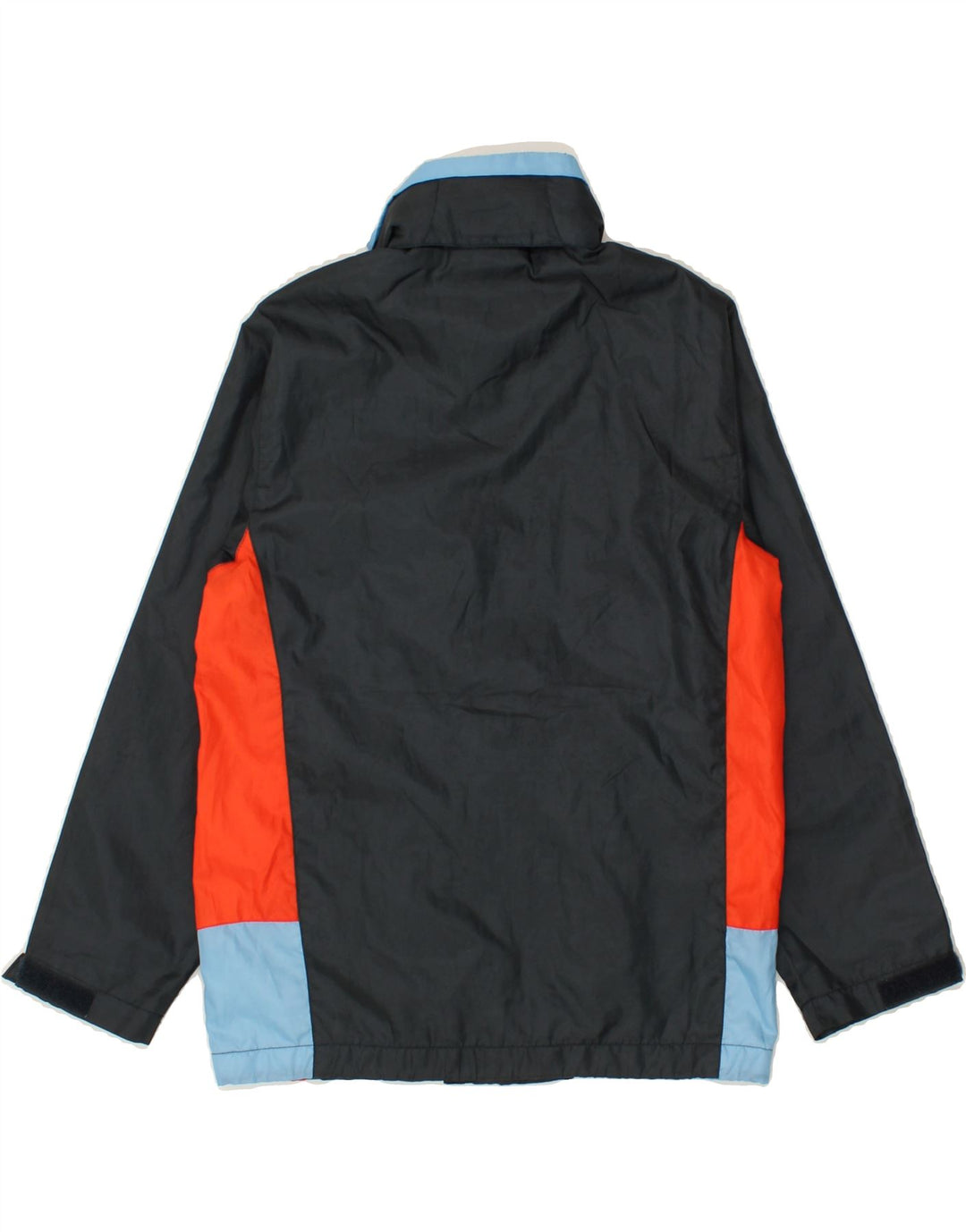 BRUGI Boys Hooded Rain Jacket 9-10 Years Black Colourblock Polyamide Vintage Brugi and Second-Hand Brugi from Messina Hembry 