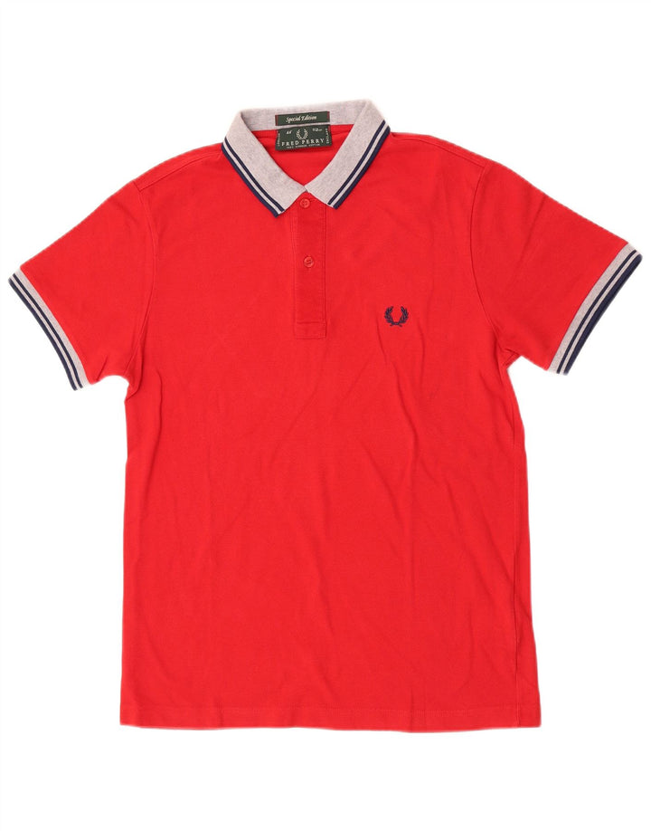 Fred Perry muška ragbi polo majica srednje crvene pamučne boje