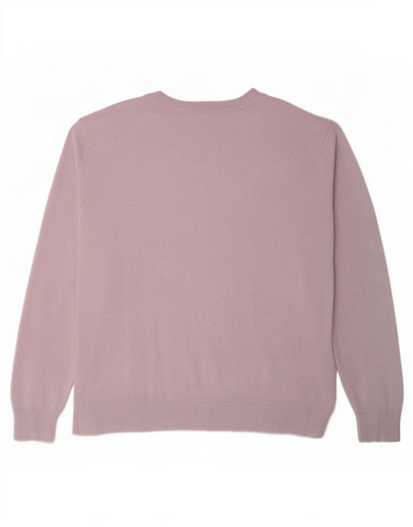 Marks & Spencer ženski džemper s veznim izrezom UK 18 XL Ljubičasti akril