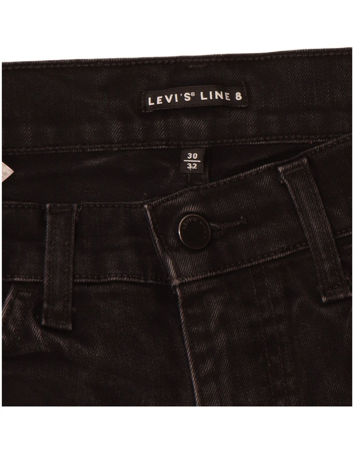 Levi's ženske uske traperice linije 8 W30 L32 crni pamuk