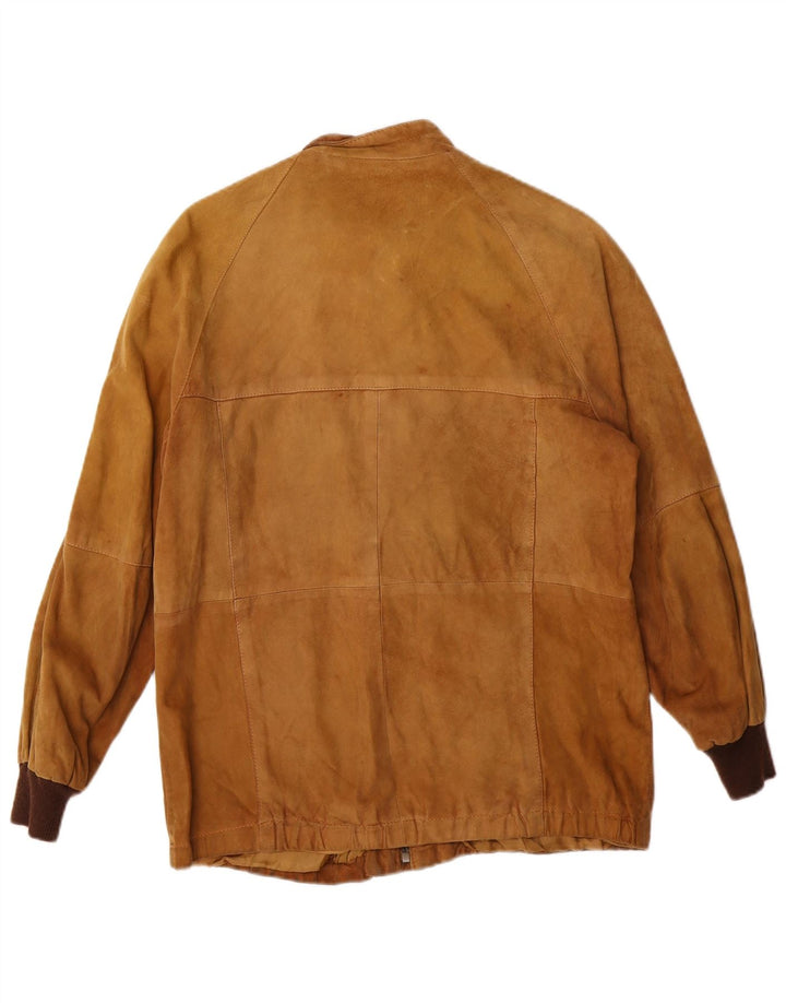 Vintage ženska bomber jakna od brušene kože UK 12 srednje smeđe kože