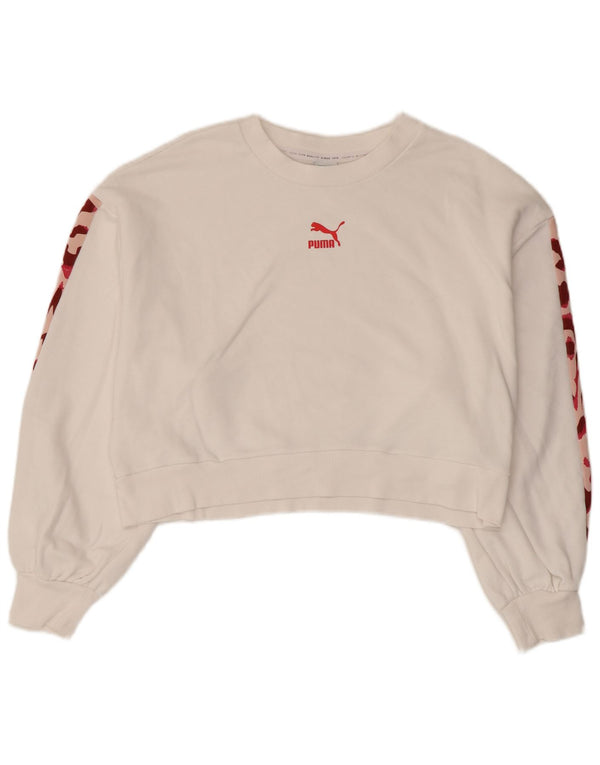 PUMA Ženska kratkotrajna majica UK 16 Large White Camouflage Cotton