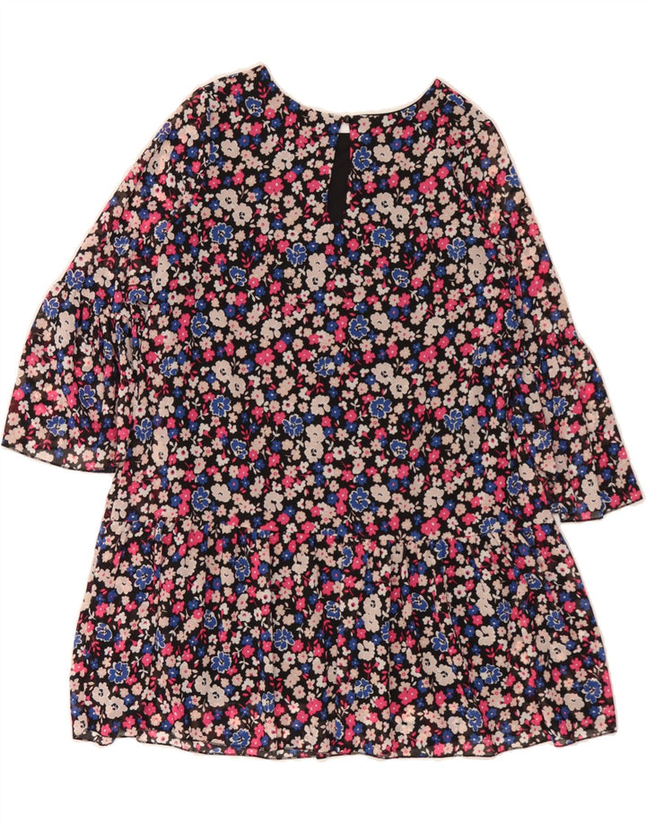 VINTAGE Womens Basic Dress UK 12 Medium Multicoloured Floral Viscose Vintage Vintage and Second-Hand Vintage from Messina Hembry 