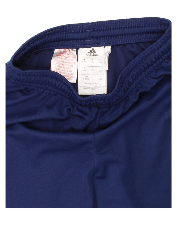 ADIDAS Boys Climalite Sport Shorts 7-8 Years Navy Blue Polyester Vintage Adidas and Second-Hand Adidas from Messina Hembry 