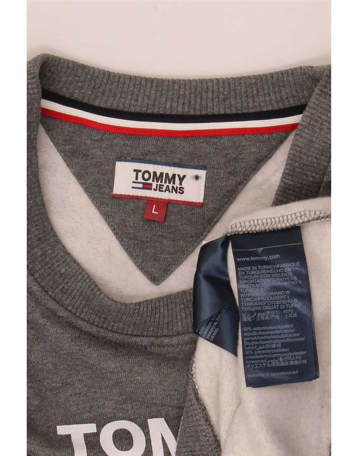 Tommy Hilfiger muški džemper s grafičkim motivima, veliki sivi pamuk