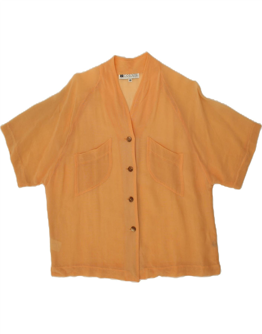 COEXIS Womens Short Sleeve Shirt Blouse EU 46 XL Beige Vintage Coexis and Second-Hand Coexis from Messina Hembry 