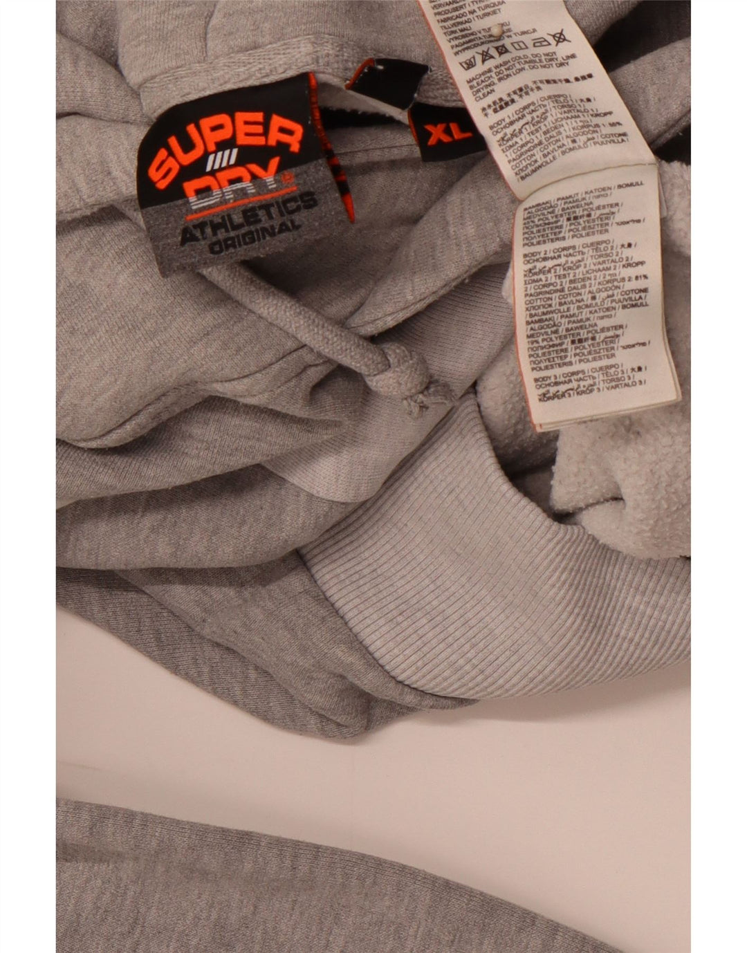 SUPERDRY muška majica s kapuljačom s grafičkim motivima XL sivi pamuk u blokovima boja