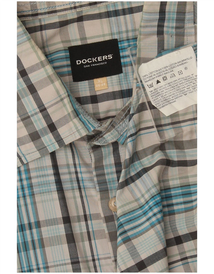 Dockers muška košulja, veličina 46/48 XL, plavi karirani pamuk