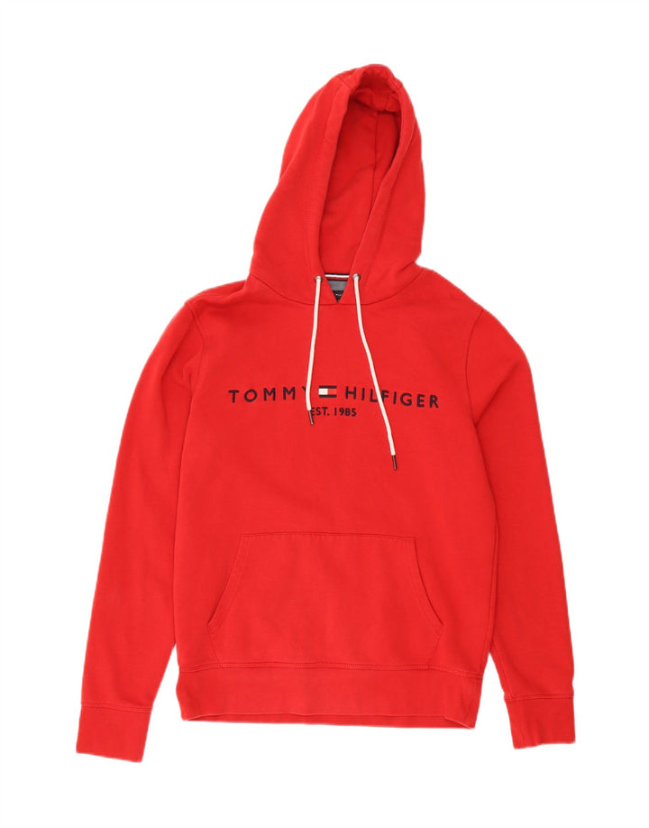 Tommy Hilfiger muška majica s kapuljačom srednje veličine, crveni pamuk