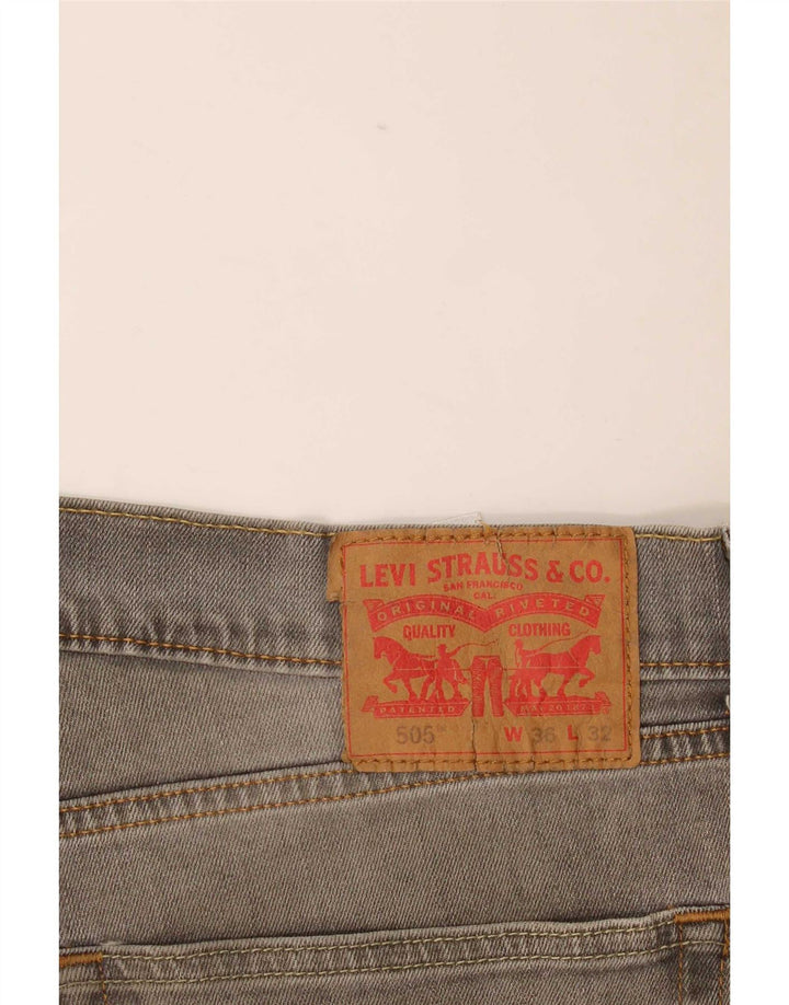 Levi's muške 505 ravne traperice W36 L32 sivi pamuk