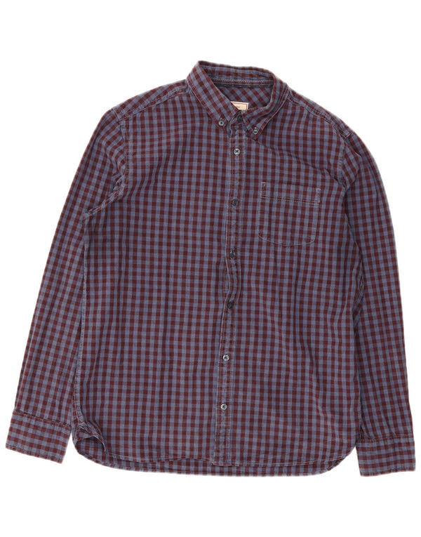 Fat Face muška flanelska košulja, velika tamnocrvena gingham pamuk