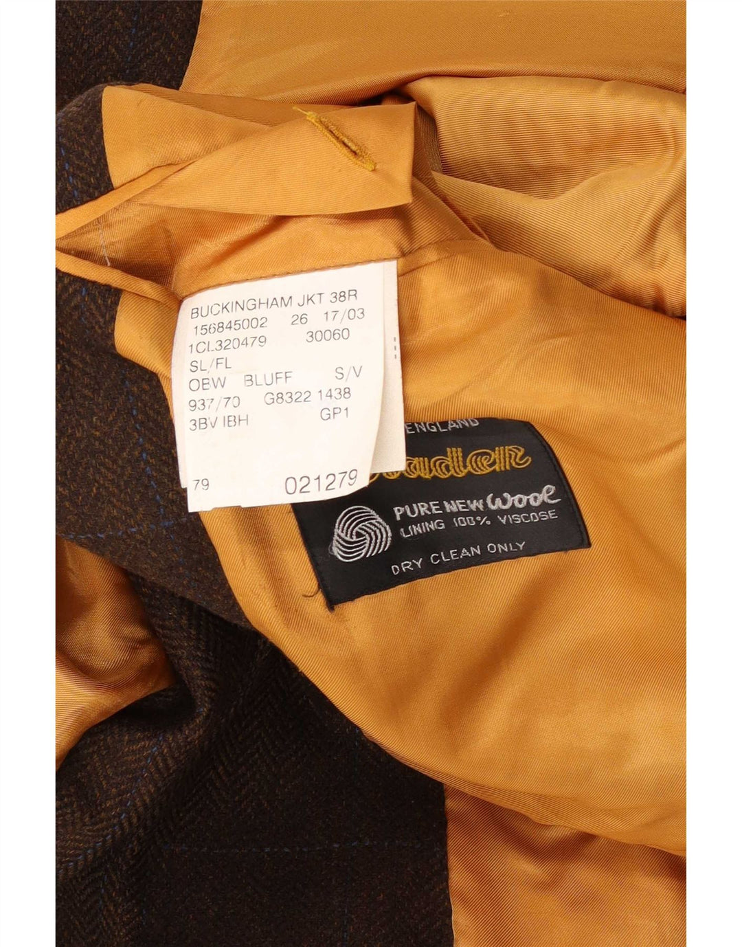 Bladen Mens 3 Button Blazer Jacket UK 38 Medium Brown Check New Wool