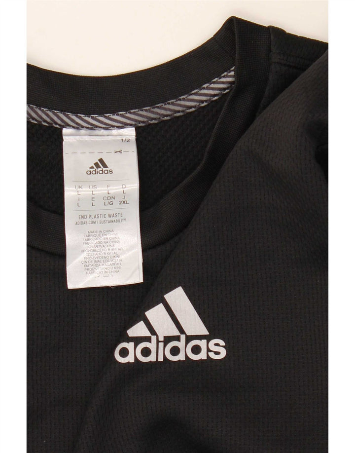 Adidas muška majica dugih rukava Aeroready, veliki crni poliester u boji