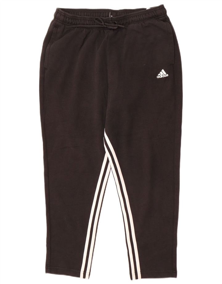 ADIDAS Mens Tracksuit Trousers Large Black Cotton