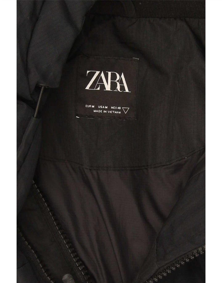 Zara muška podstavljena jakna s kapuljačom UK 38 srednji crni poliester