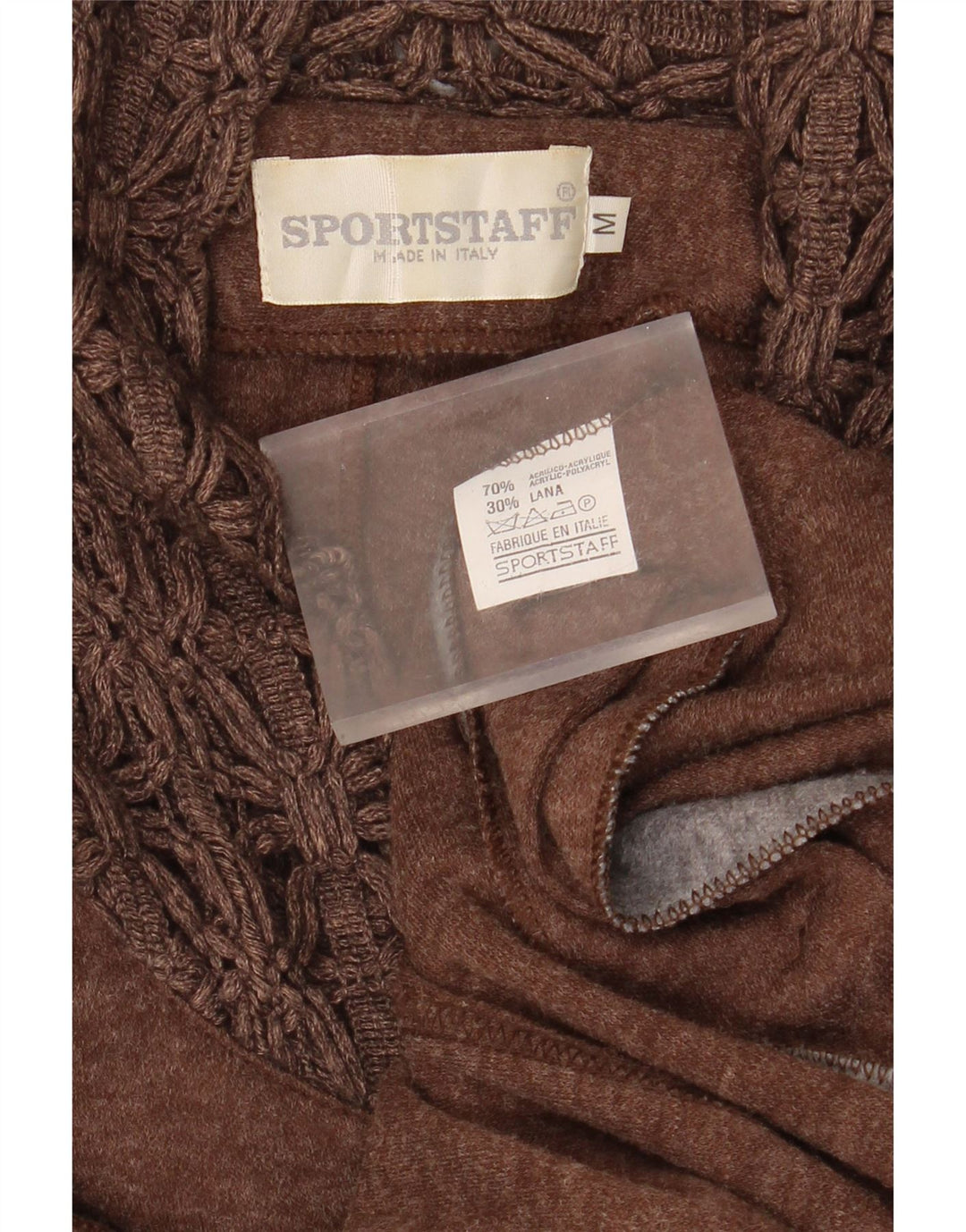 SPORT STAFF Ženska maksi haljina dugih rukava UK 12 Srednje smeđa akril