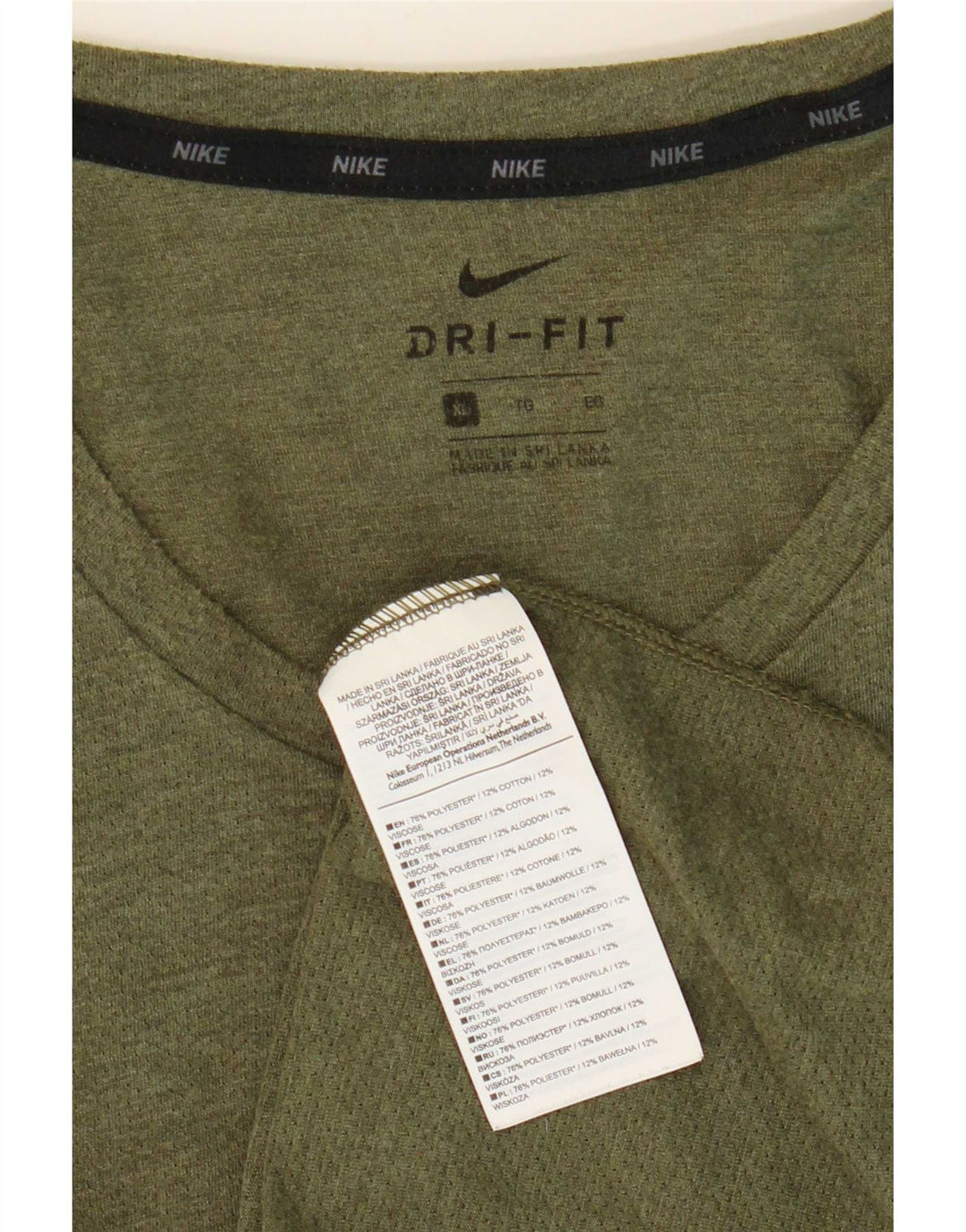 Nike Dri Fit majica kratkih rukava XL zeleni poliester