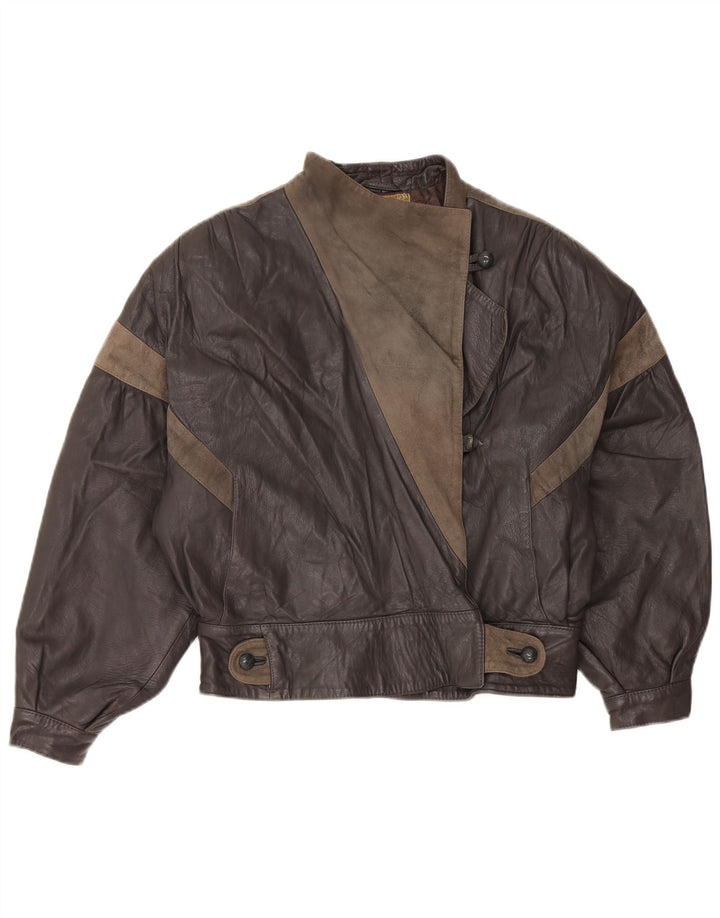 Lavorazione Artigiana ženska jakna IT 44 Srednje siva koža blokova boja