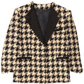 Vintage ženski sako sa 1 gumbom UK 16 Velika crna houndstooth