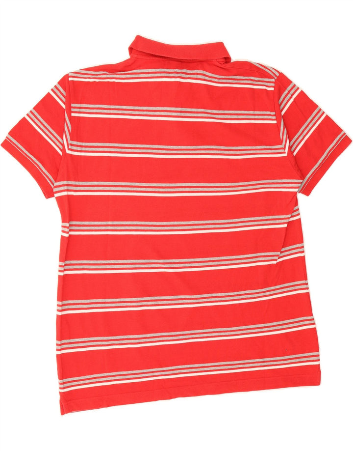 ASICS Mens Polo Shirt XL Red Striped Cotton Vintage Asics and Second-Hand Asics from Messina Hembry 