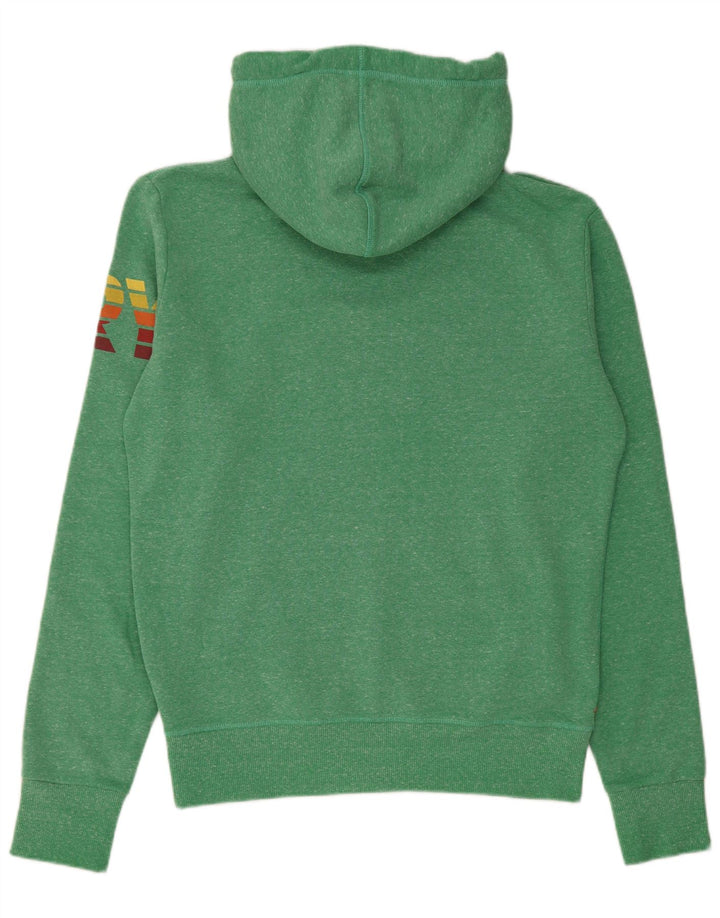 Superdry muška majica s kapuljačom s kapuljačom, srednji zeleni pamuk