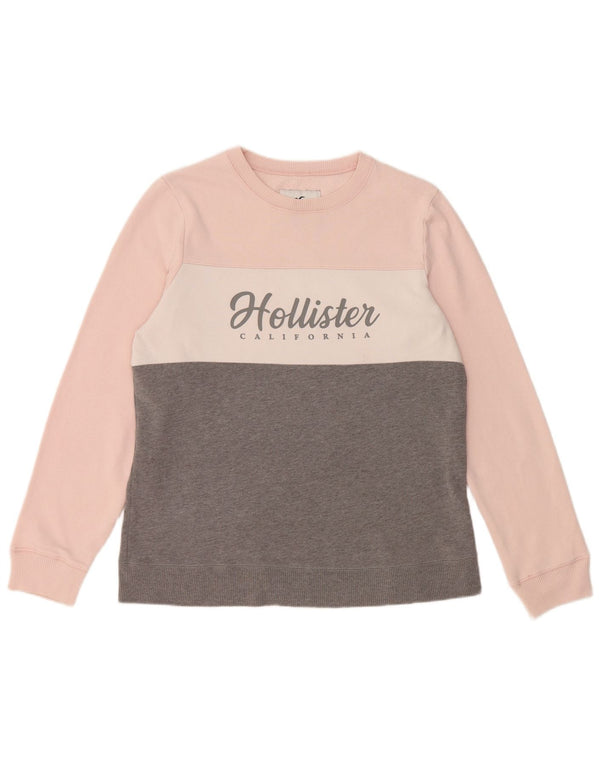 HOLLISTER Ženski džemper s grafičkim motivima UK 16 Large Gray Colourblock