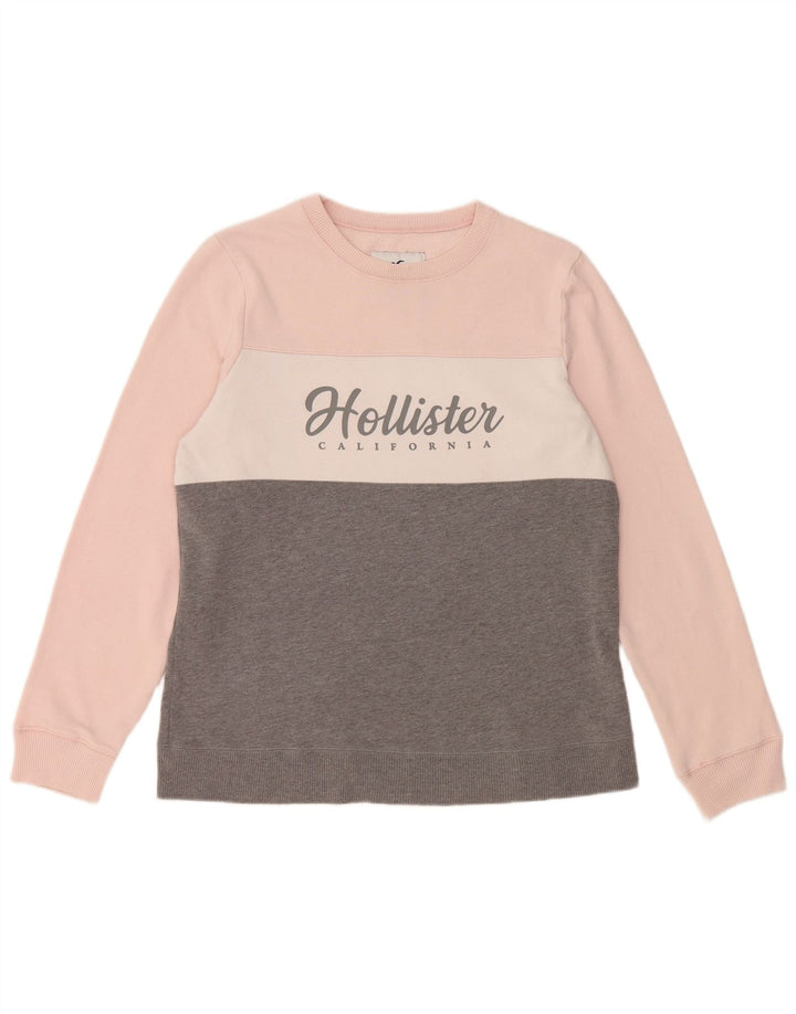 HOLLISTER Ženski džemper s grafičkim motivima UK 16 Large Gray Colourblock