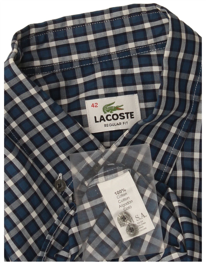 Lacoste muška košulja standardnog kroja, veličina 42, veliki plavi karirani pamuk