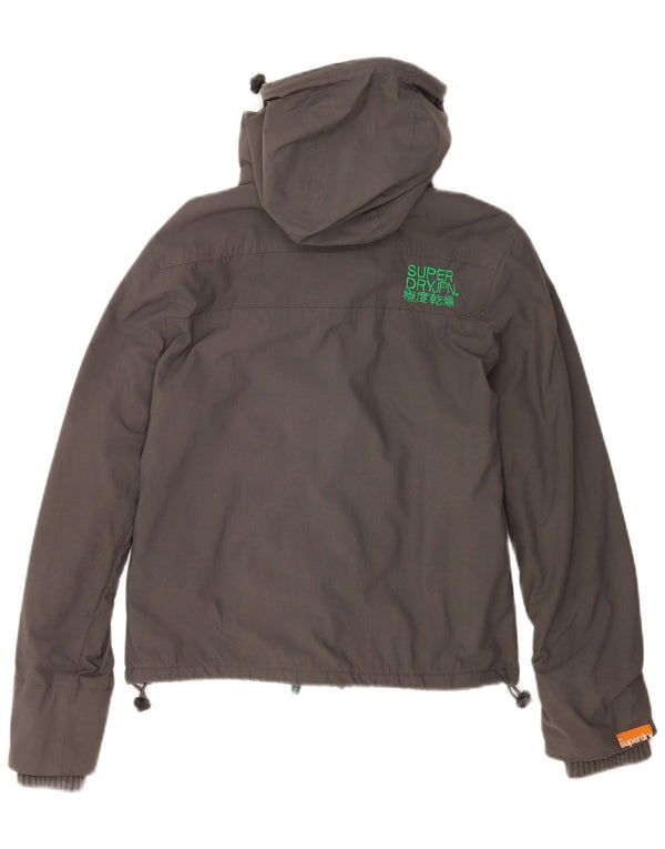 Superdry ženska vjetrovka s kapuljačom UK 10 Mala siva najlonska jakna
