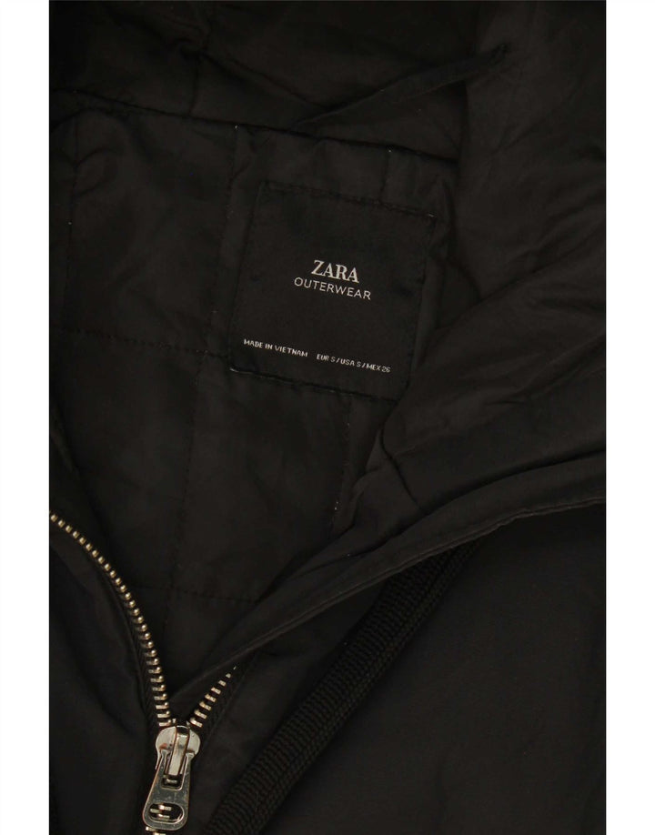 Zara ženska prevelika podstavljena jakna s kapuljačom UK 10 Mala crna