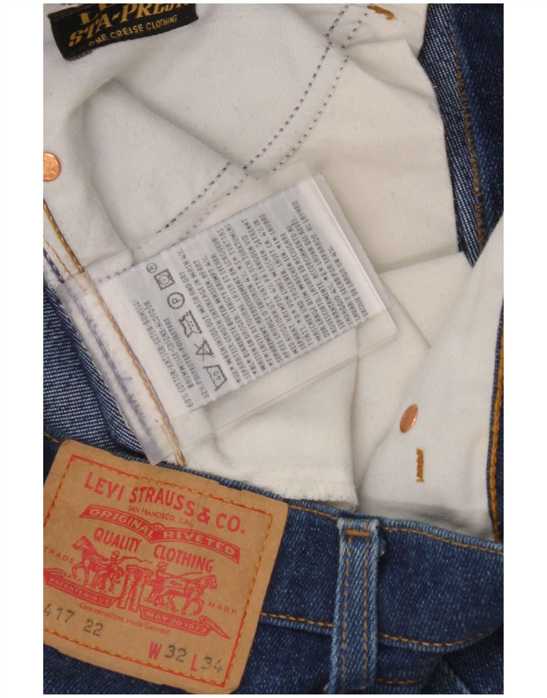 LEVI'S Muške 417 Bootcut traperice W32 L34 Plavi pamuk