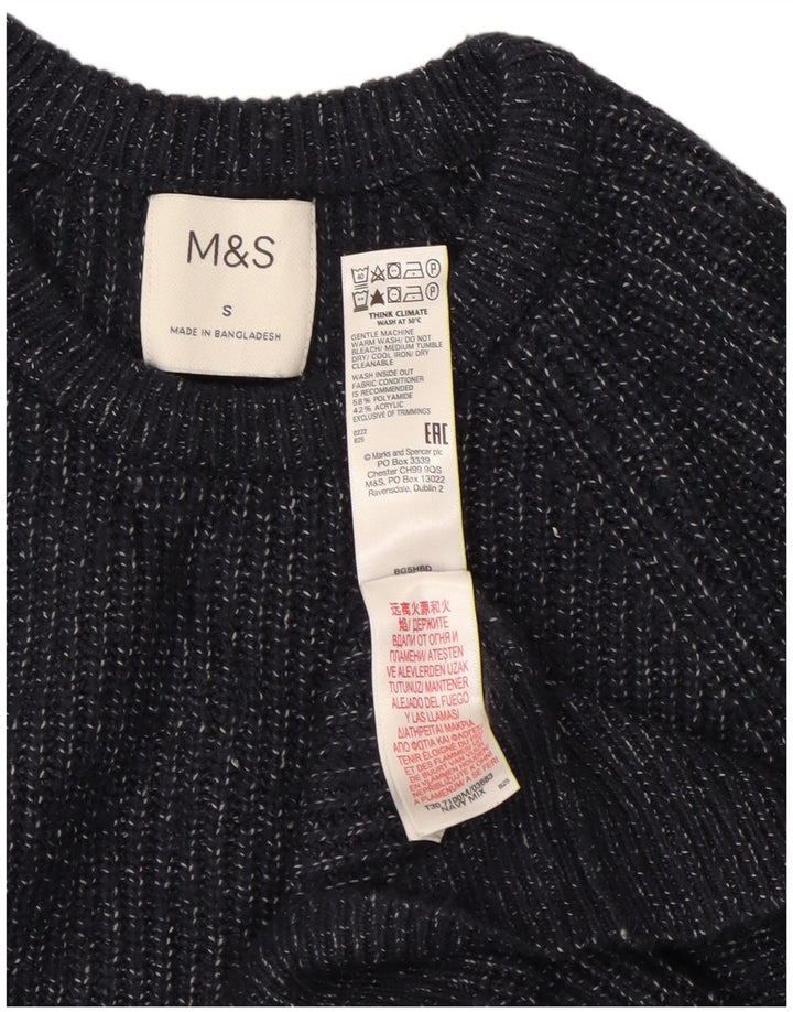 Marks & Spencer muški džemper s okruglim izrezom Mali tamnoplavi poliamid
