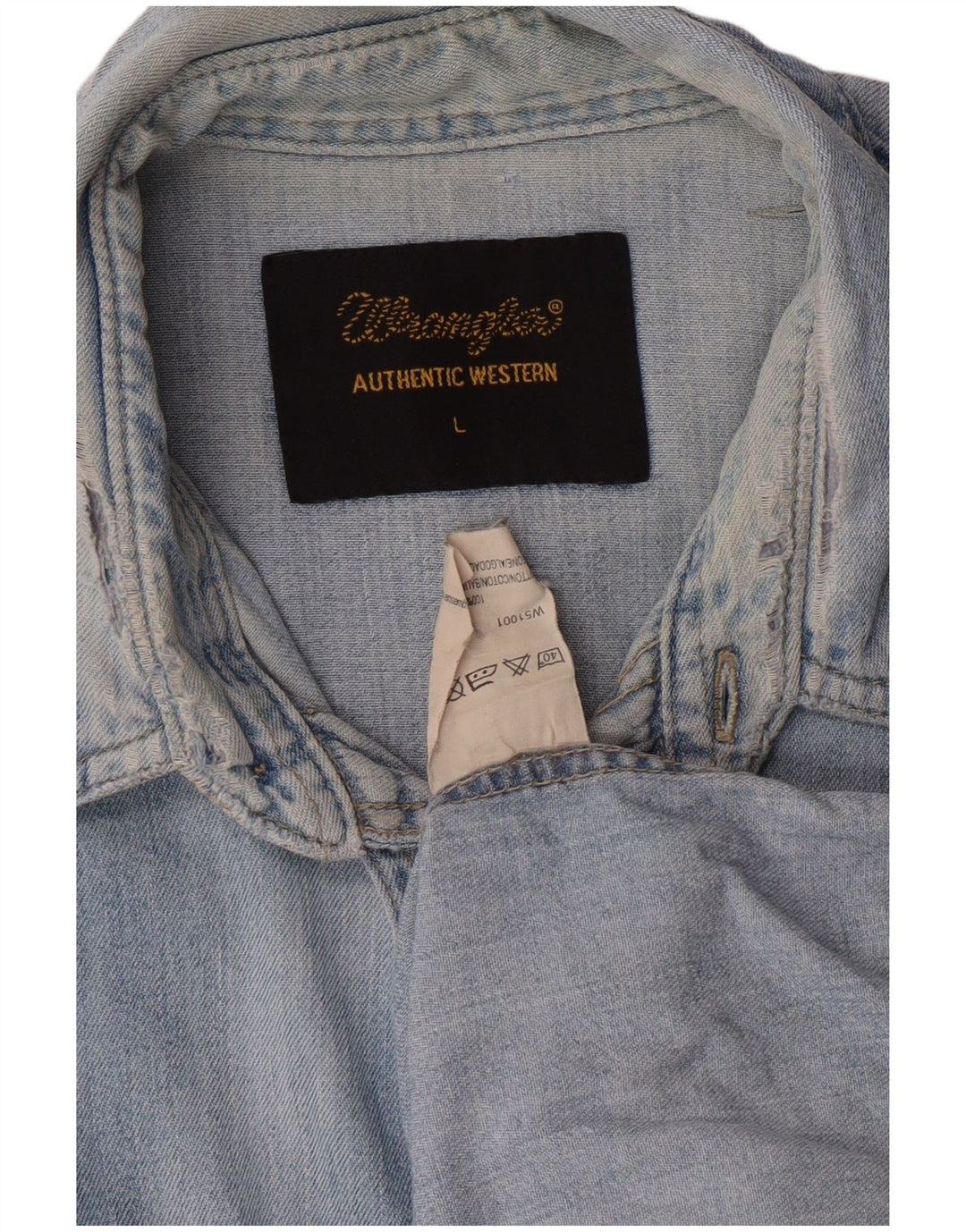 WRANGLER Muška traper košulja Large Blue Cotton