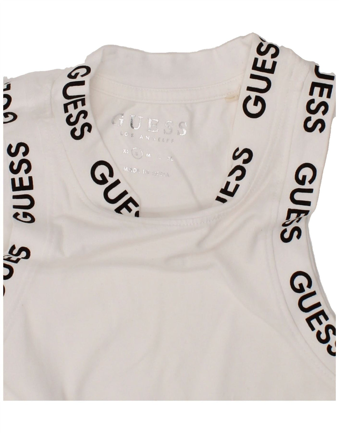 GUESS Girls Graphic Vest Top 7-8 Years Small White Vintage Guess and Second-Hand Guess from Messina Hembry 
