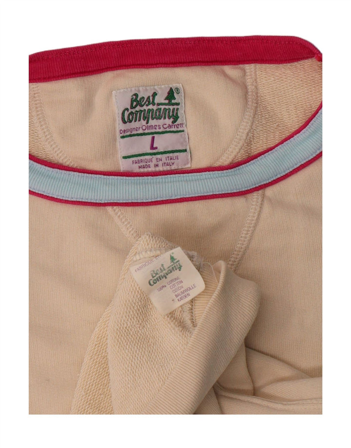 Veliki pamučni bež muški džemper kratkih rukava s grafičkim motivima Best Company