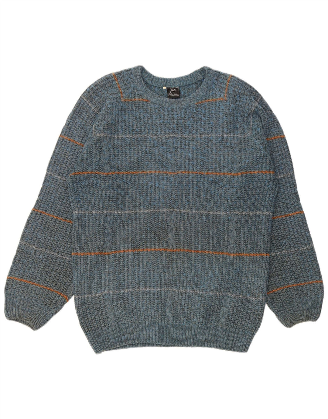 Vintage muški džemper s okruglim izrezom IT 50 srednje plave pruge