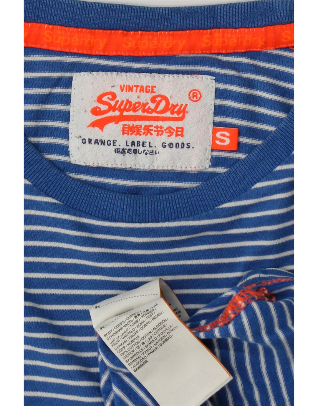 SUPERDRY muška majica kratkih rukava, mali pamuk na plave pruge