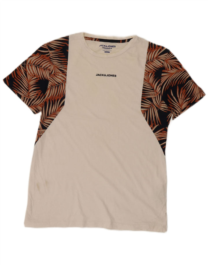 Jack & Jones muška majica kratkih rukava regularnog kroja srednje bijele boje cvjetnog kroja