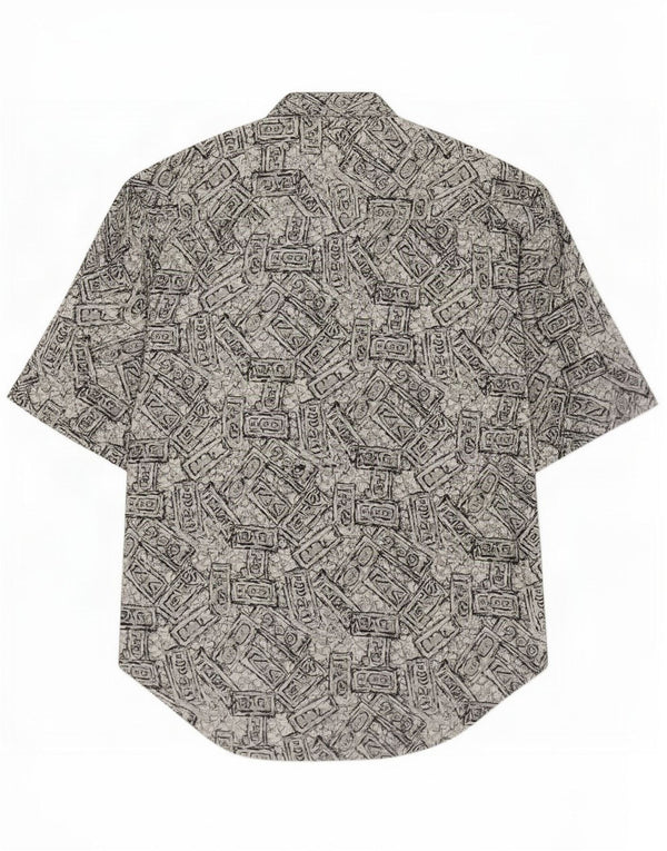 Vintage muška košulja kratkih rukava XL siva geometrijska