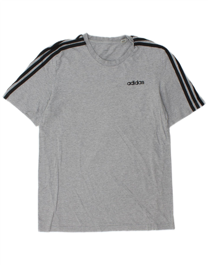 ADIDAS muška majica kratkih rukava srednje siva s mrljama