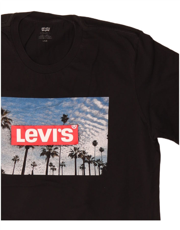 Levi's muška velika crna pamučna majica s grafičkim motivima