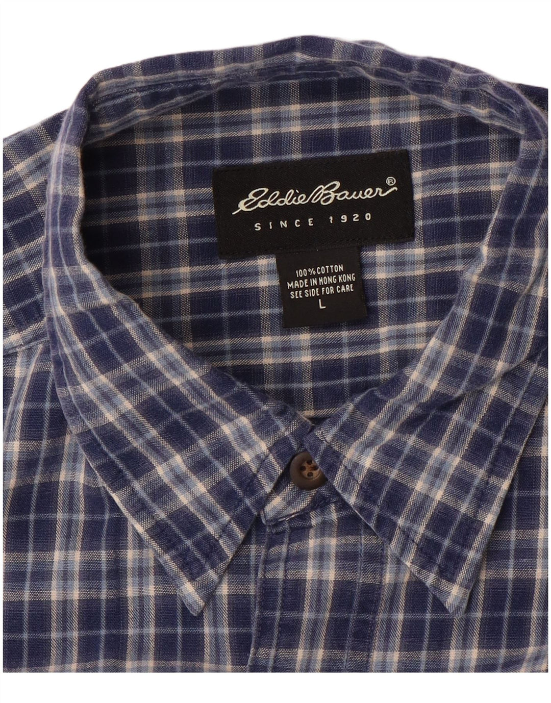 EDDIE BAUER Muška flanelska košulja, veliki plavi karirani pamuk