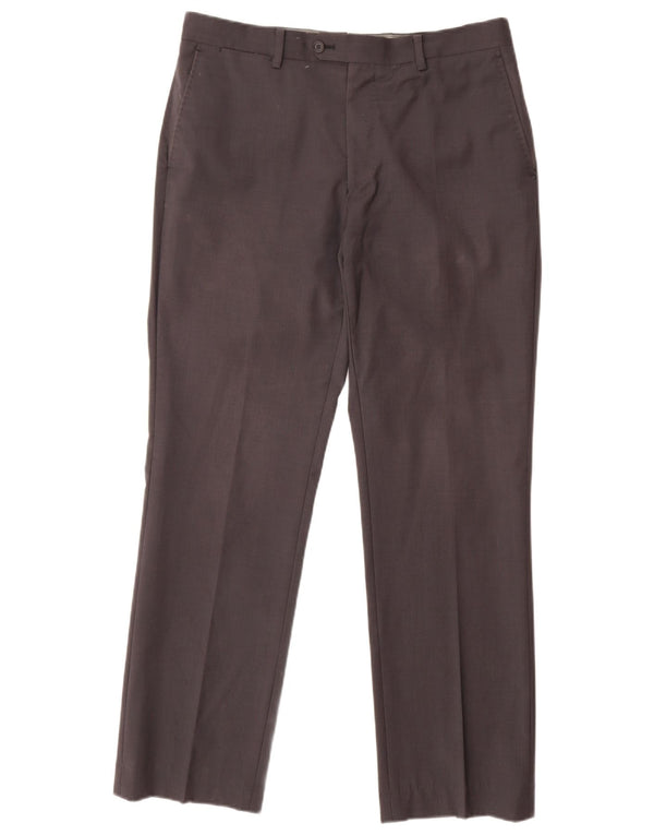 CALVIN KLEIN Muške hlače ravnog odijela IT 48 Srednje W32 L30 Siva vuna